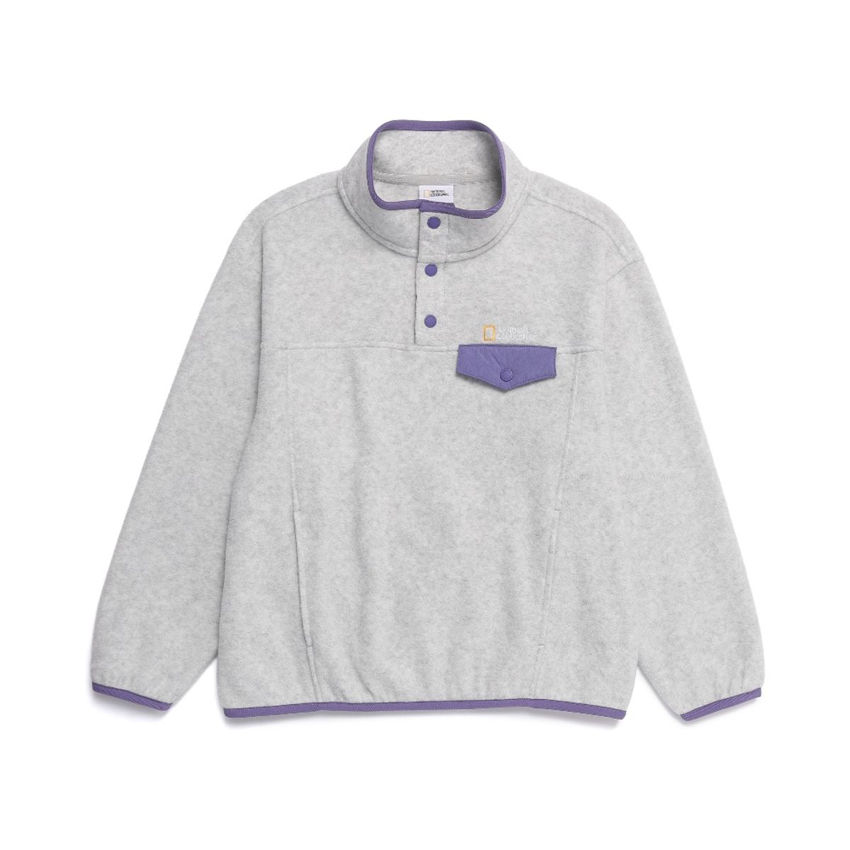 내셔널지오그래픽 키즈(NATIONAL GEOGRAPHIC KIDS) K264USW930 마이크로플리스 반집업 WHITE MELANGE