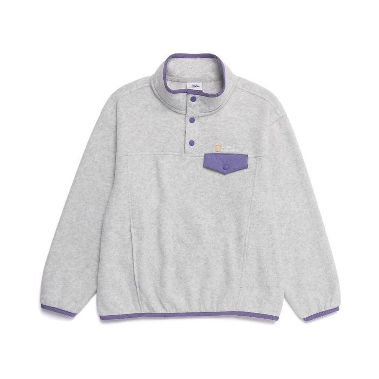 K264USW930 마이크로플리스 반집업 WHITE MELANGE
