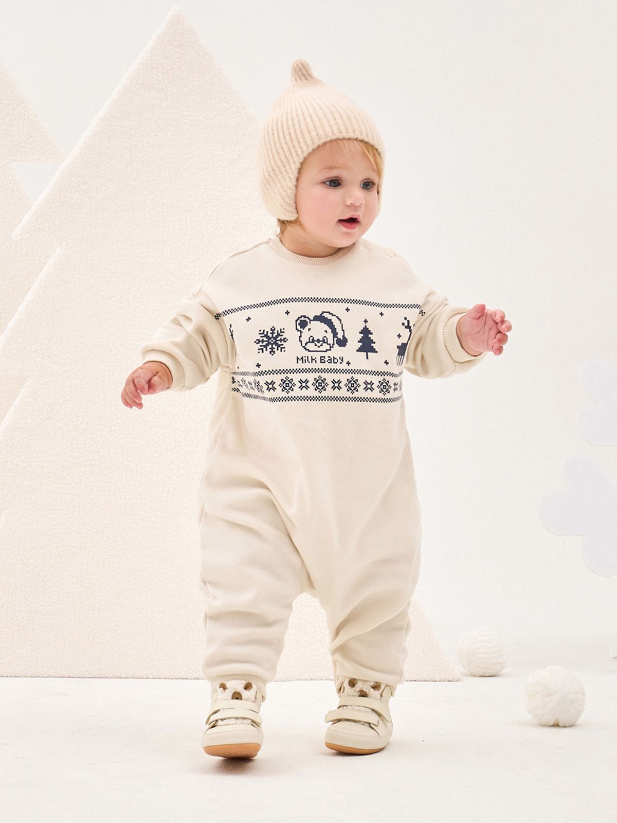밀크베이비(MILKBABY) 겨울 특별한날 밍크기모 아기점프수트