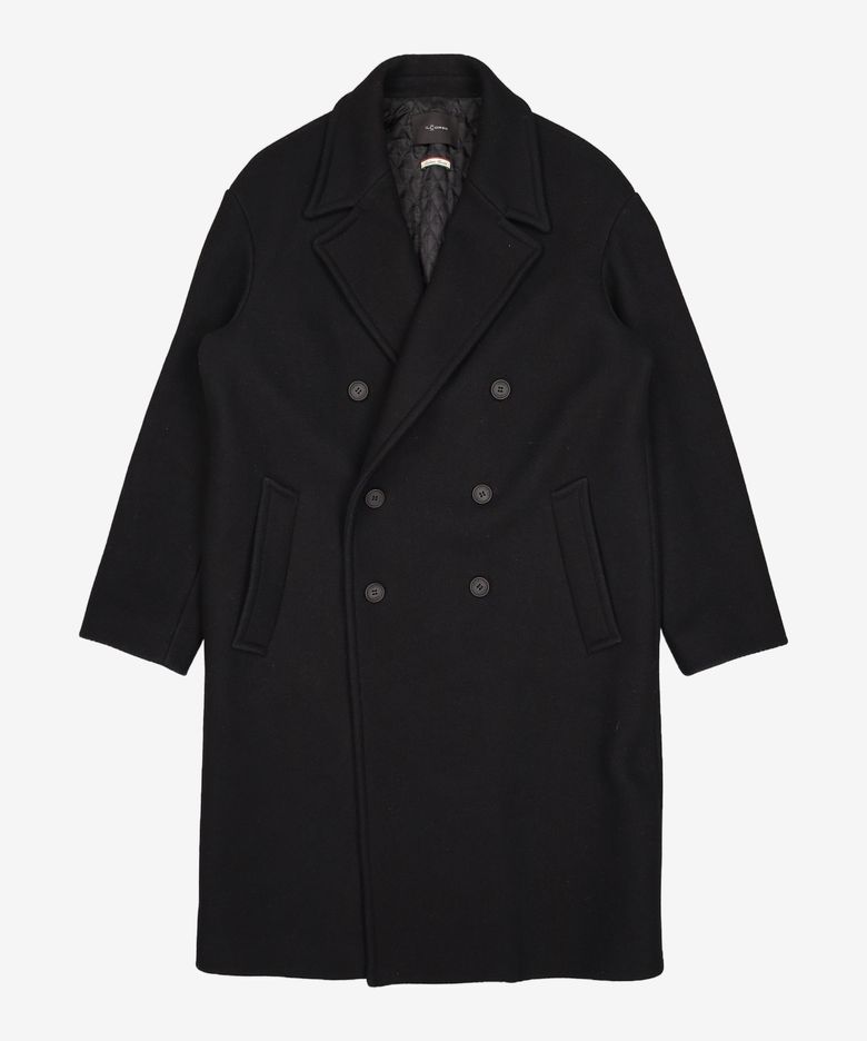 IL CORSO Sinclair Cashmere Melton Super Over Long Ripper Collar Double Coat 95