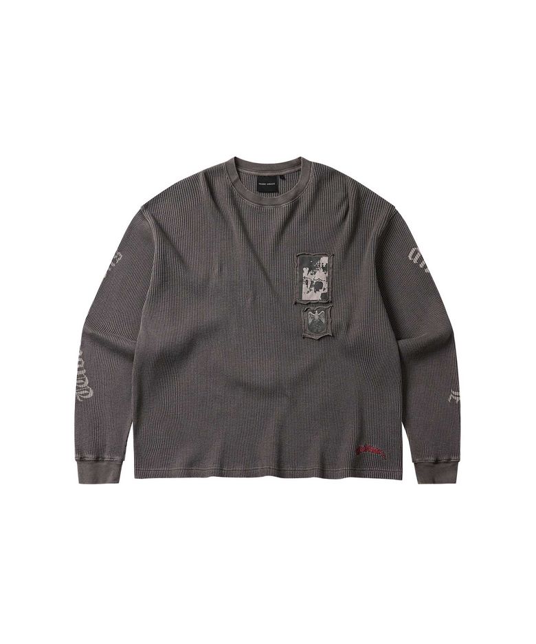 INSANE GRAPHIC PATCH WAFFLE LONG SLV_BROWN