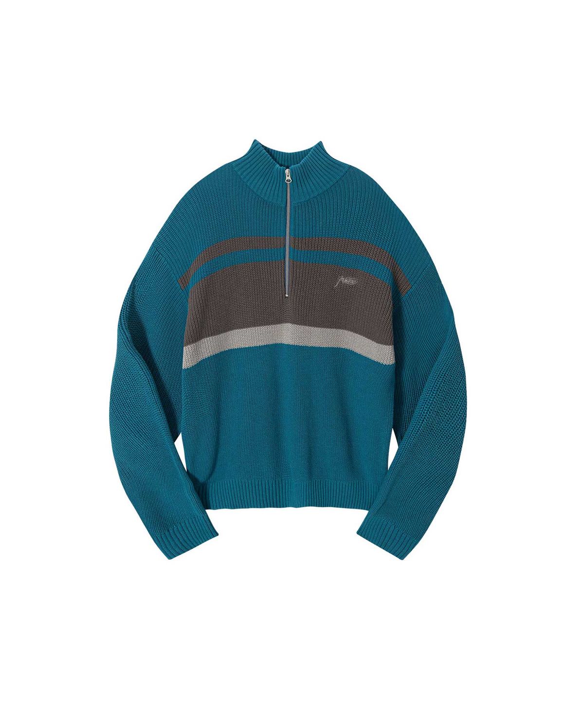 인세인개러지(INSANEGARAGE) INSANE BASIC HALF ZIP-UP KNIT_TEAL
