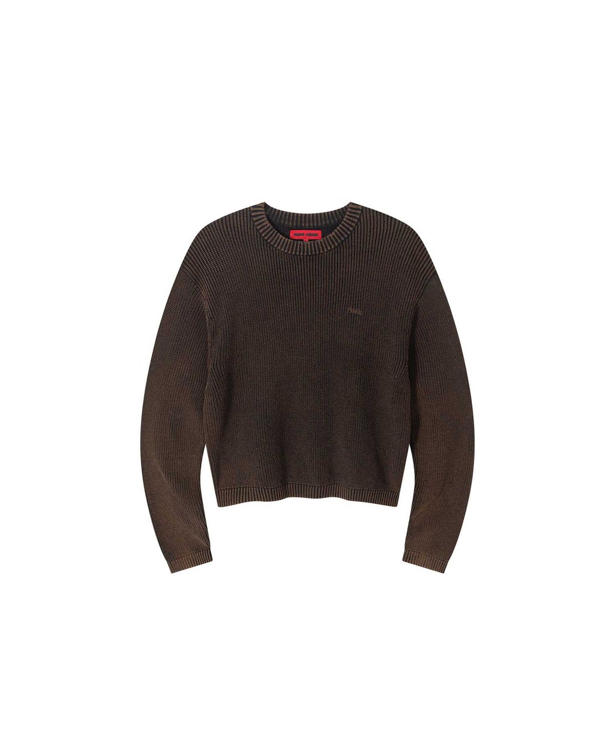 인세인개러지(INSANEGARAGE) INSANE BASIC ROUND NECK KNIT_BROWN