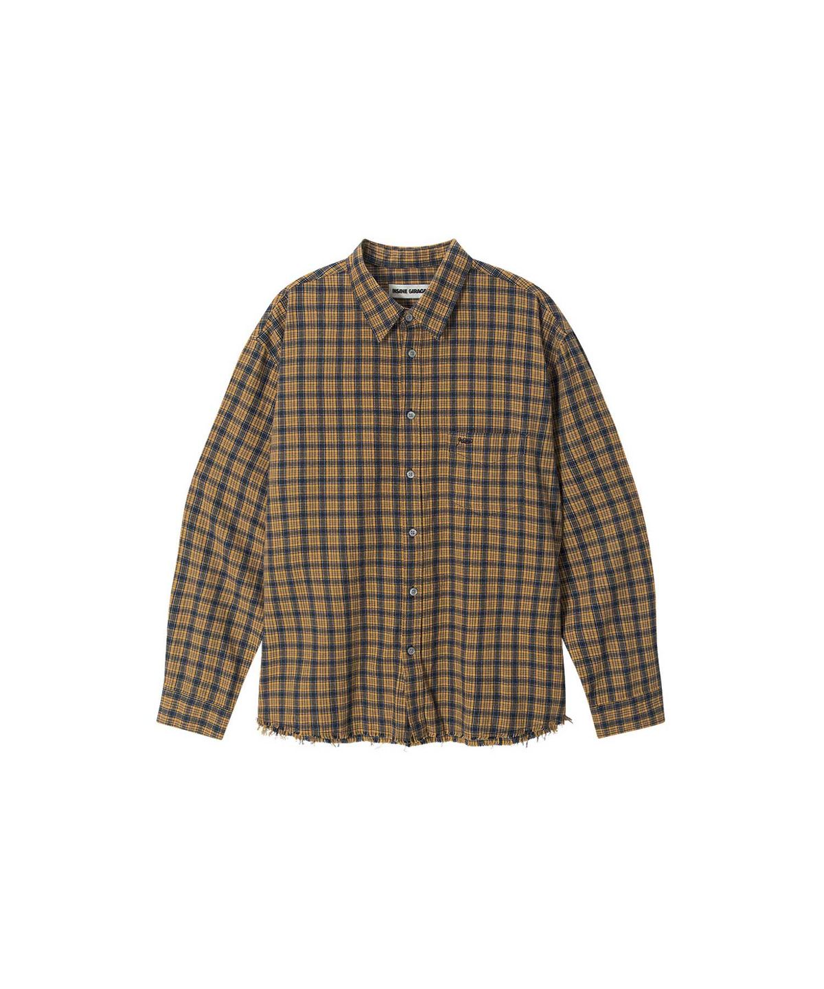인세인개러지(INSANEGARAGE) INSANE WASHED CHECK SHIRT_YELLOW