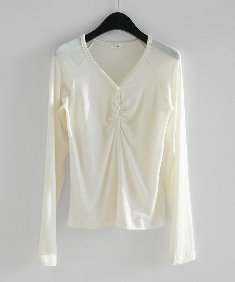 rove shirring raglan T (LIGHT LEMON)