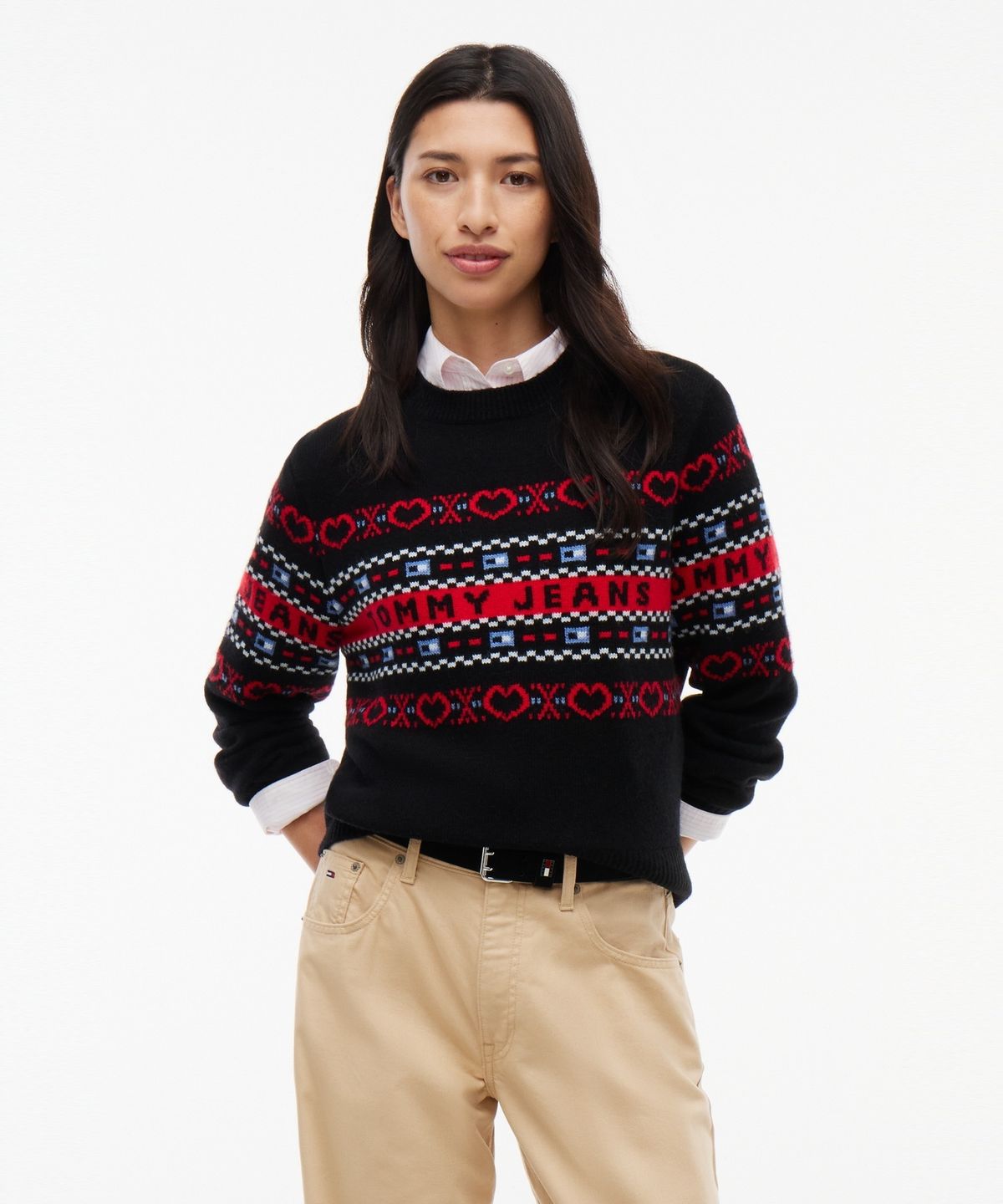 타미진스(TOMMY JEANS) 울 페어아일 스웨터 (T32G7KTO37TWT1BDS)