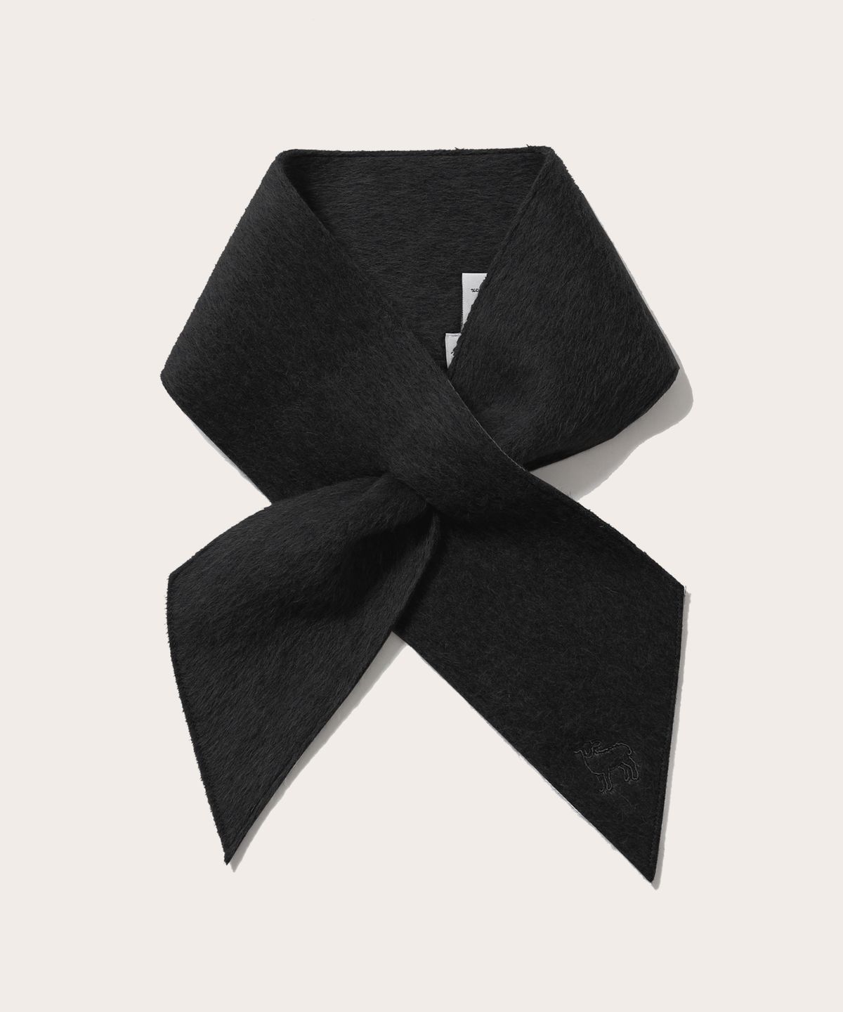 화이트프로젝트(WHITE PROJECT) [기프트박스]_샐리 램스울 100 마이크로 머플러_블랙_남녀공용