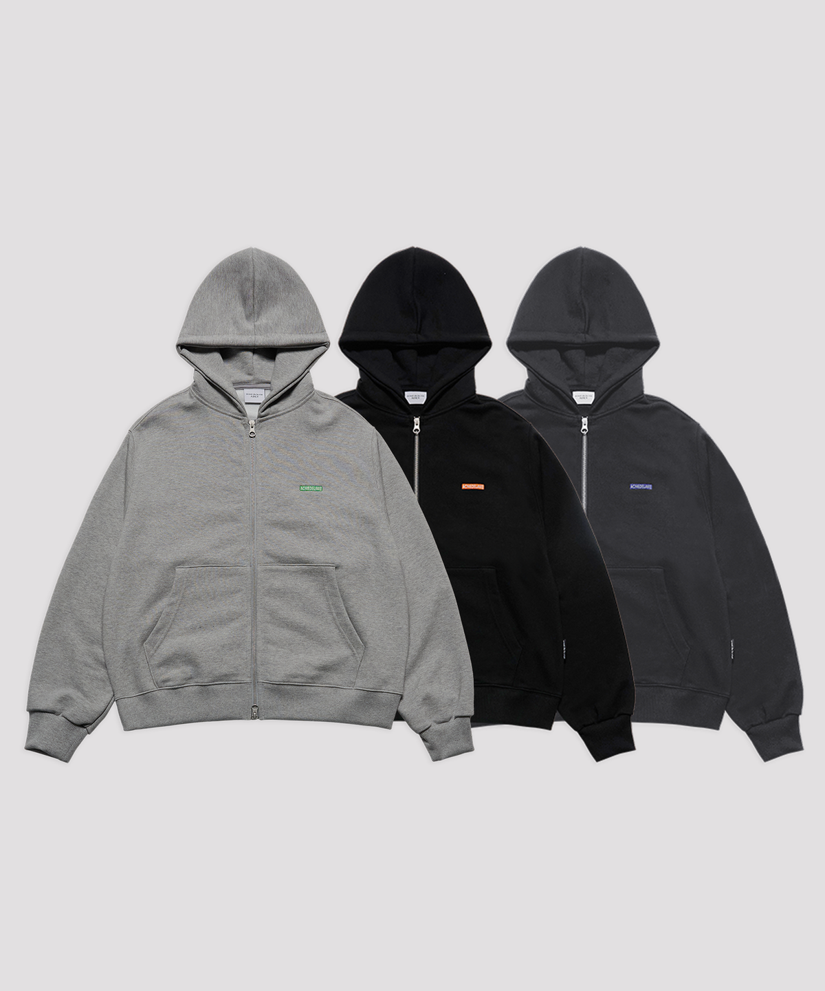 아크메드라비(ACME DE LA VIE) SMALL LOGO EMBROIDERY HOODIE ZIP UP