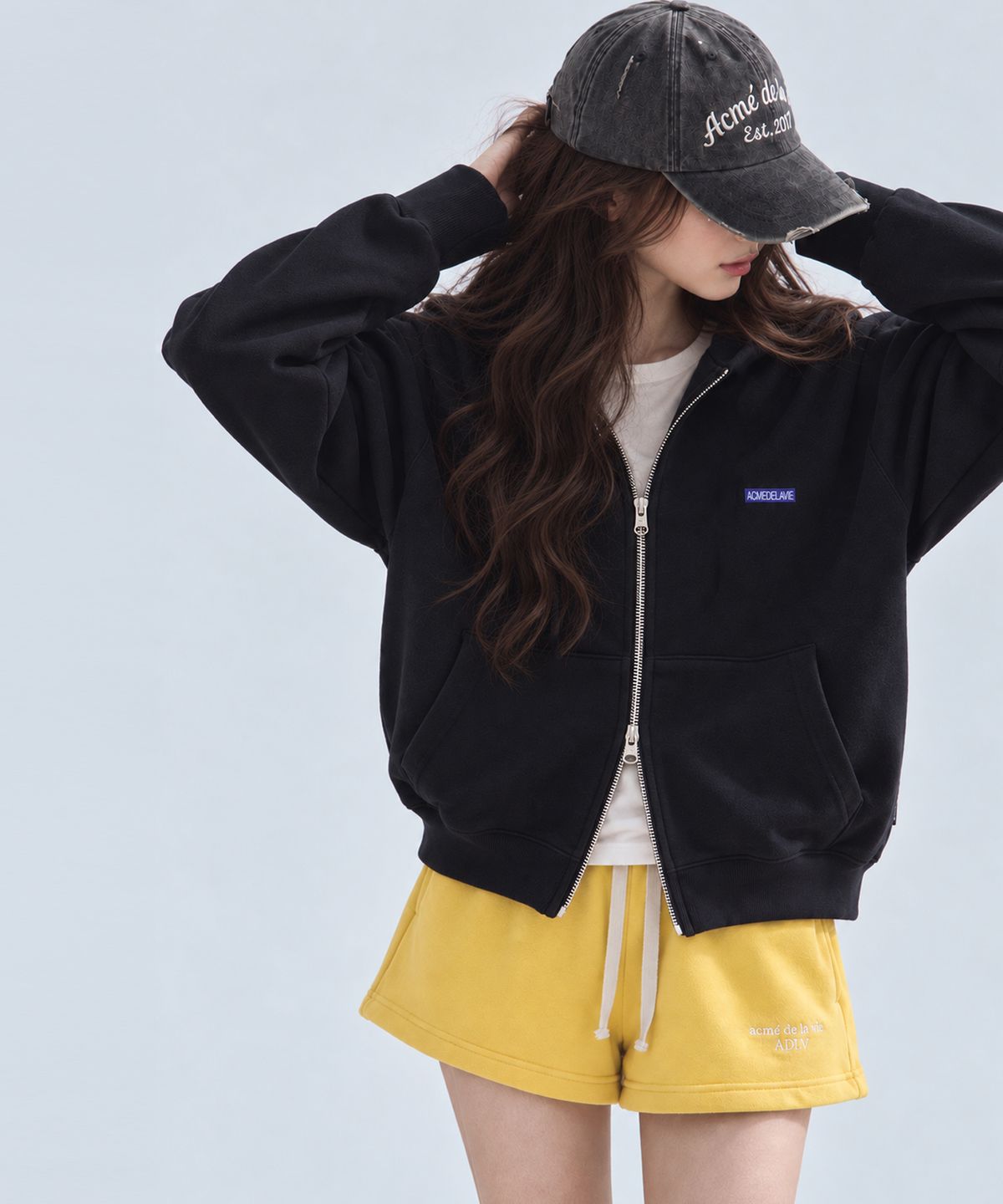 아크메드라비(ACME DE LA VIE) SMALL LOGO EMBROIDERY HOODIE ZIP UP