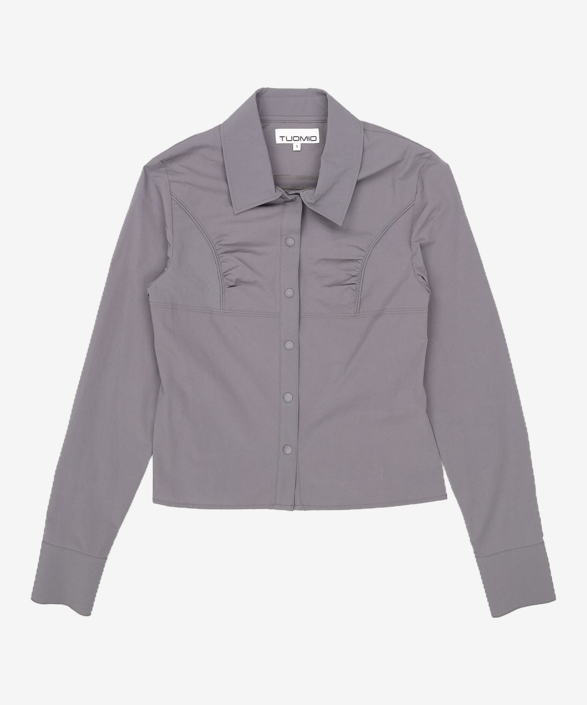 뚜오미오(TUOMIO) SHIRRED SLIM FIT SHIRT S