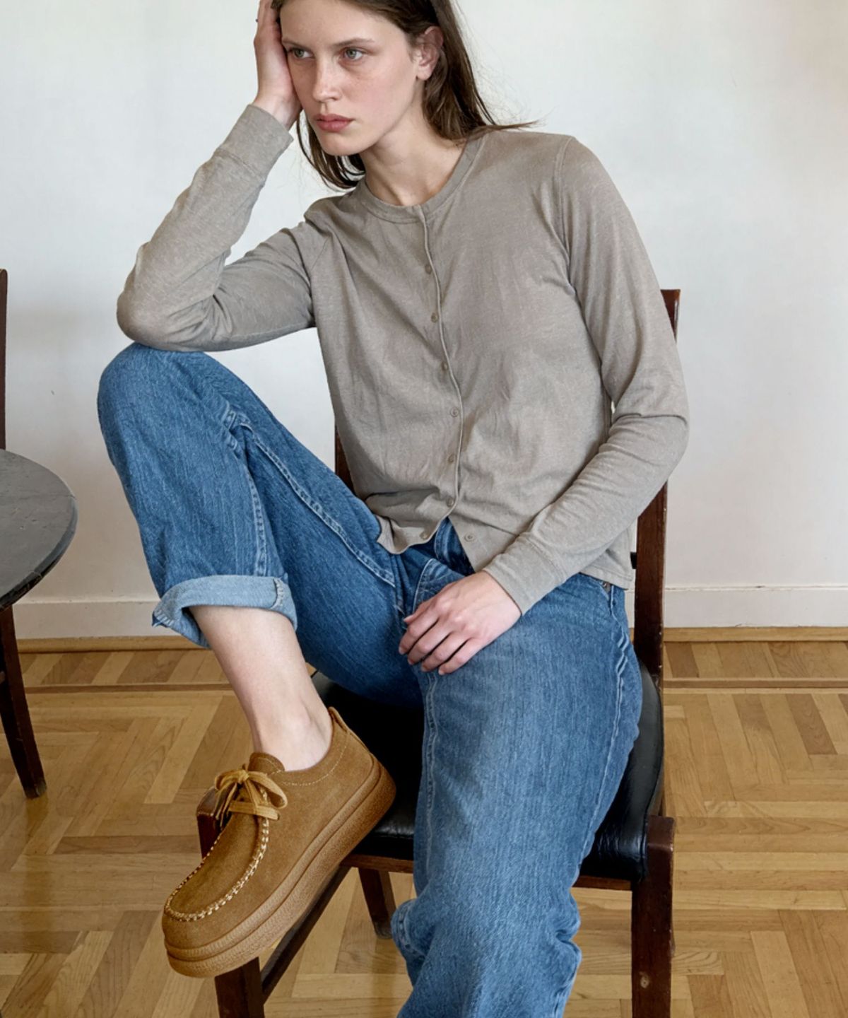 아삐에 마르슈(APIED MARCHE) Deauv 모카신 소가죽 스웨이드 로퍼 4.5cm -PM3053 (2color)