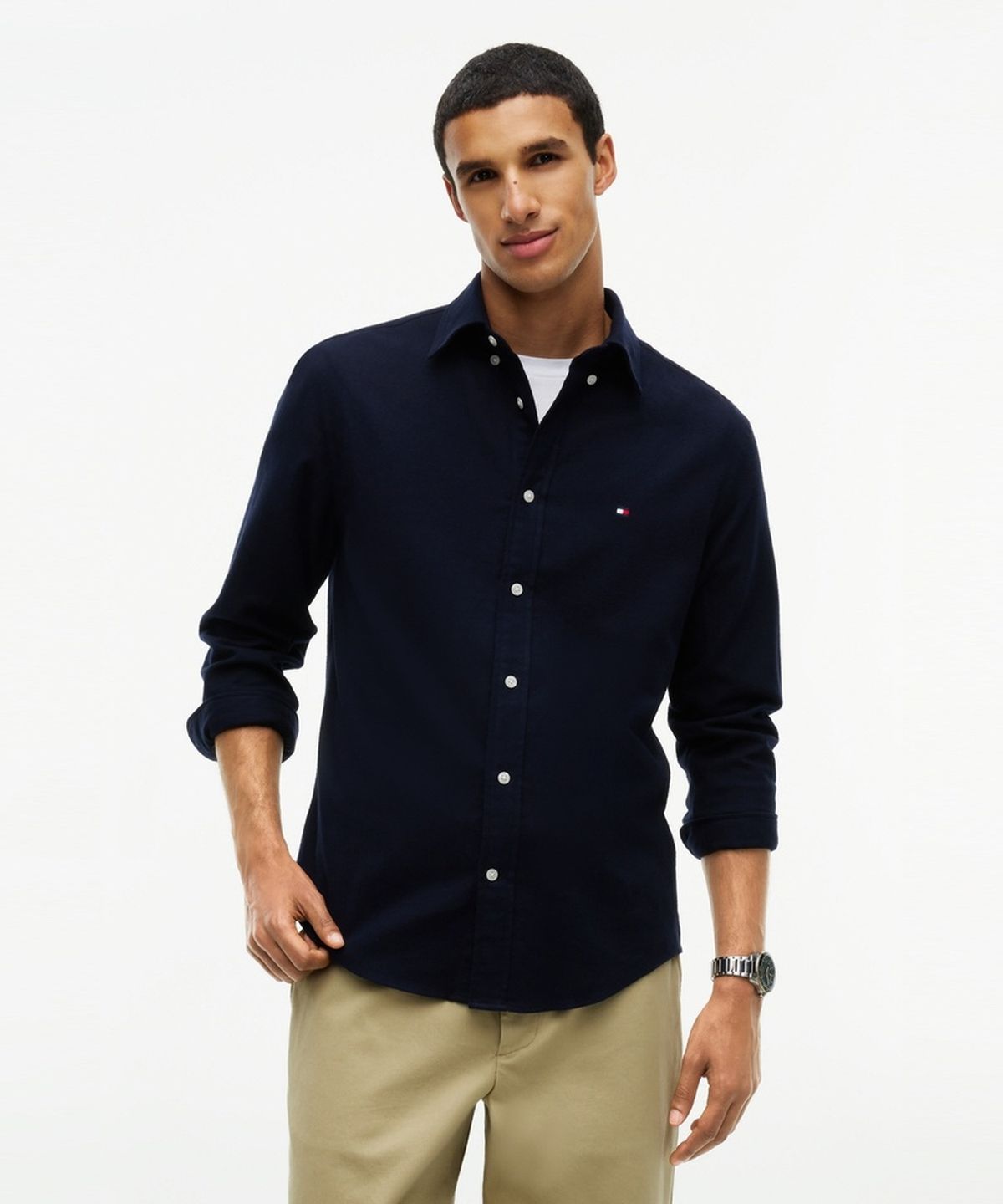 타미힐피거(TOMMY HILFIGER) [Asian fit] 플라넬 헤링본 셔츠 (T12G7WSH165MT2DW5)