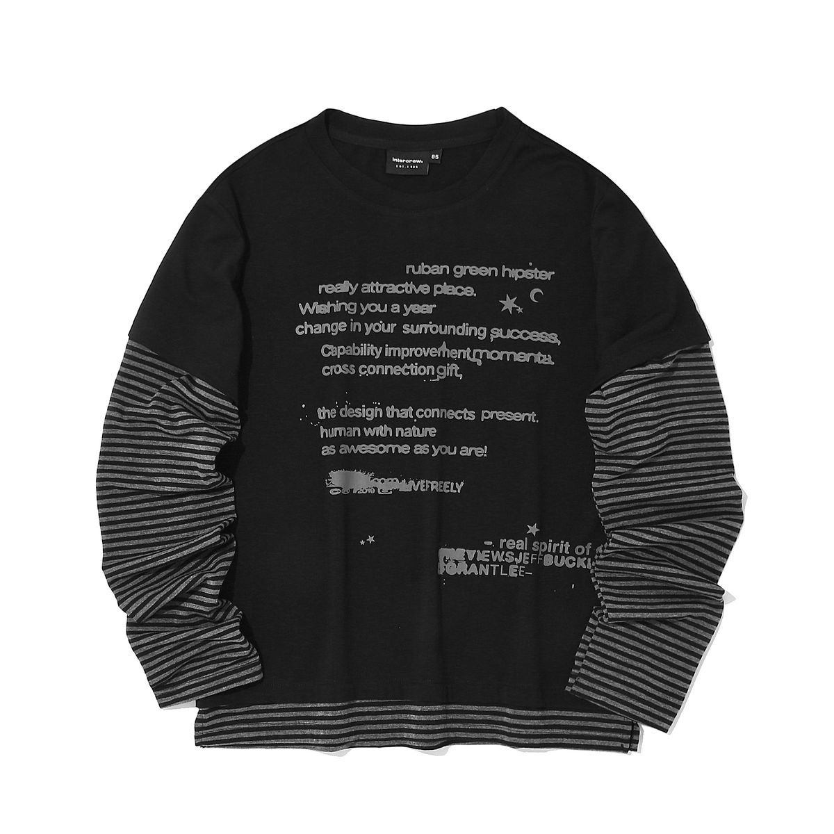 인터크루(INTERCREW) 우먼스 레이어드 레귤러핏 티셔츠 블랙 ITA3TR53ABK