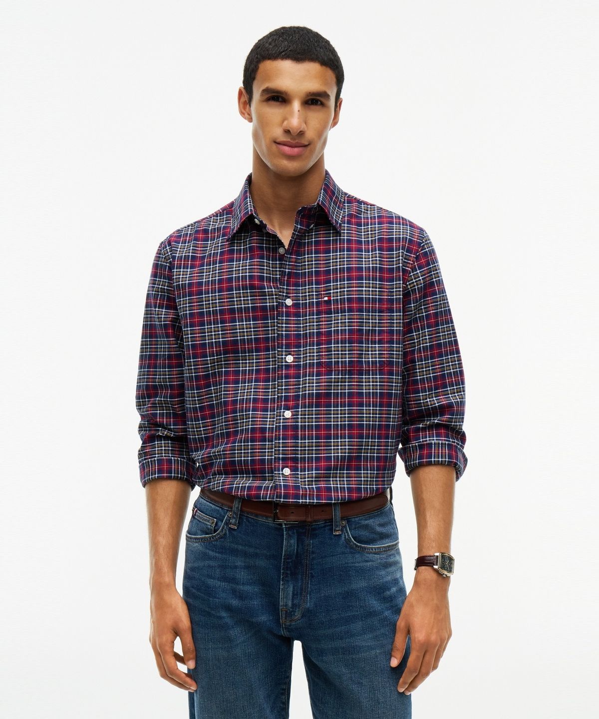 타미힐피거(TOMMY HILFIGER) [Relax fit] 옥스포드 타탄 체크 셔츠 (T12G7WSH150MT10MS)