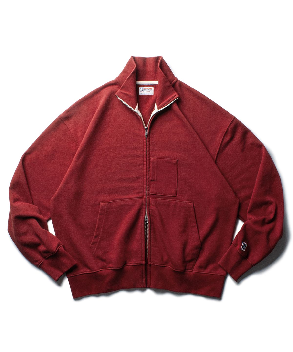 더 레스큐(THE RESQ) CLASSIC PATINA SWEAT TRACK JACKET [VINTAGE CRIMSON]