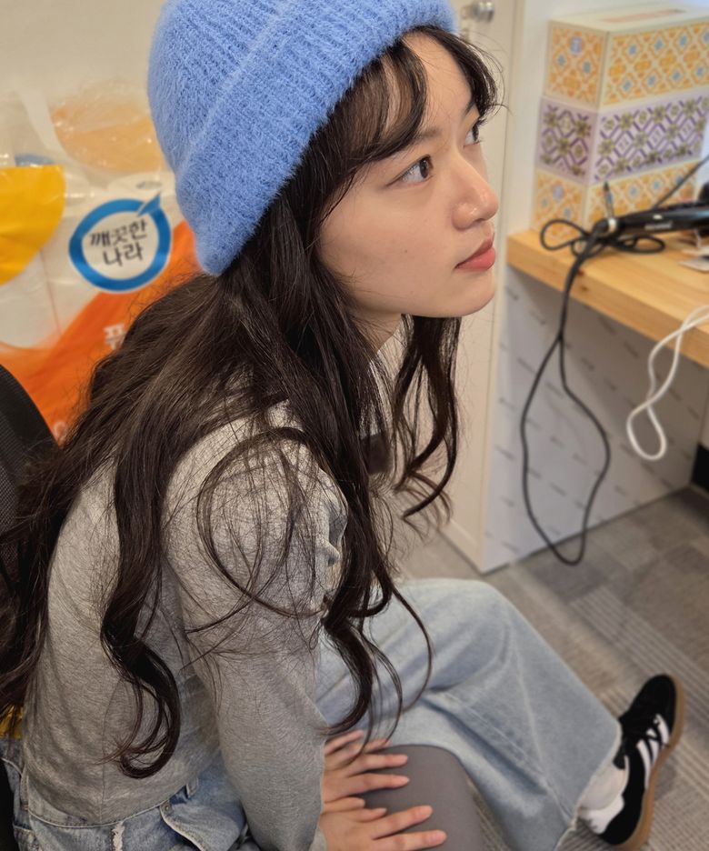 50 무드 슬림핏 크롭 롱슬리브 그레이