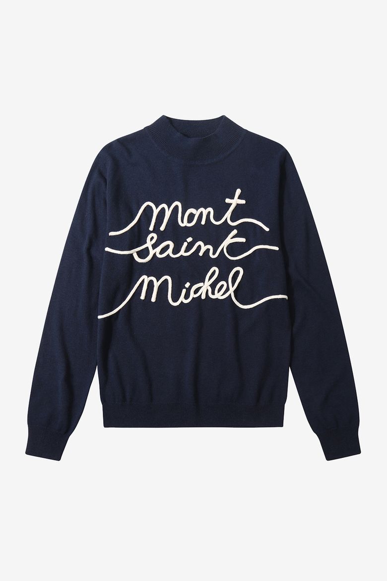 Embroidery sweater_Navy