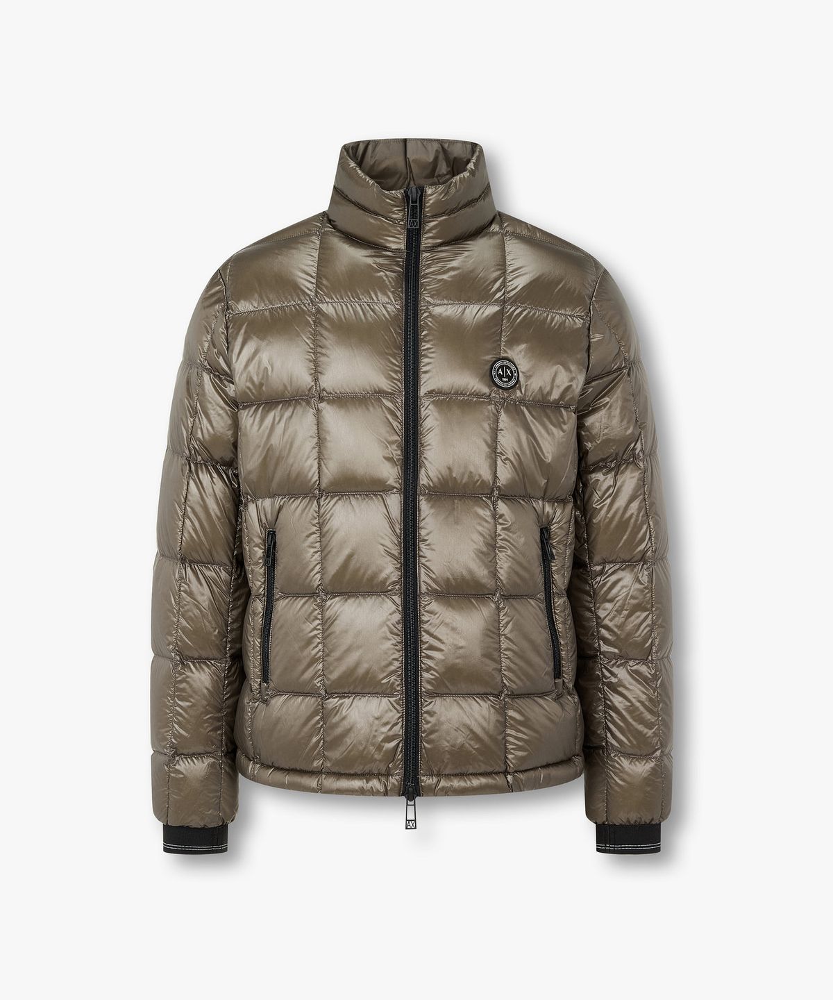 아르마니 익스체인지(ARMANI EXCHANGE) 남성 글로시 스퀘어 퀼팅 다운 패딩 자켓 _블론드_A416310013