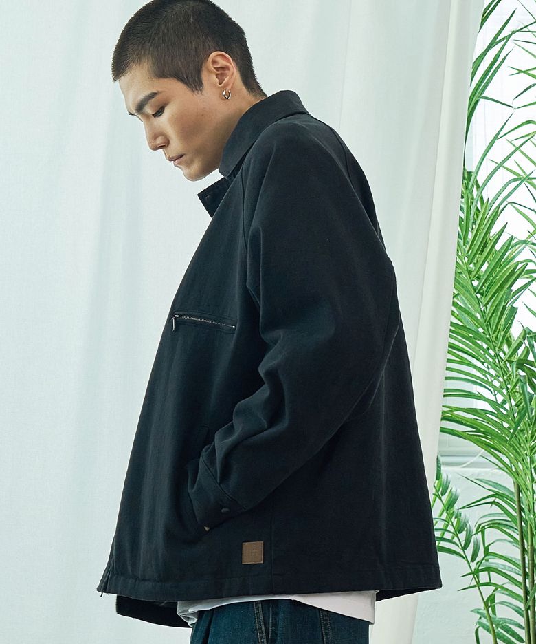 피그먼트 레글런 헤비 트윌 워크자켓_블랙