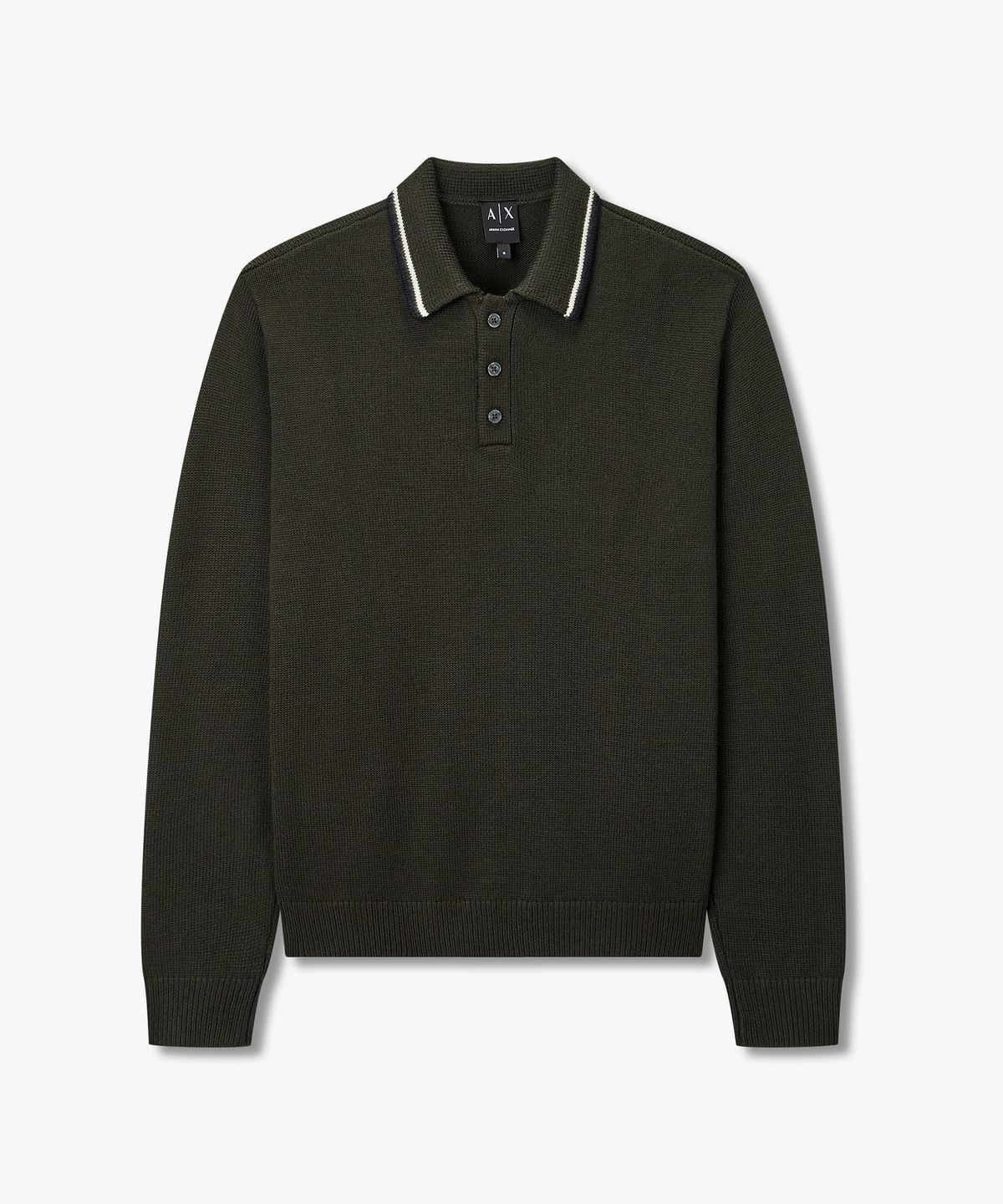 아르마니 익스체인지(ARMANI EXCHANGE) 남성 배색 라인 트림 폴로 니트 _파티그_A416332024