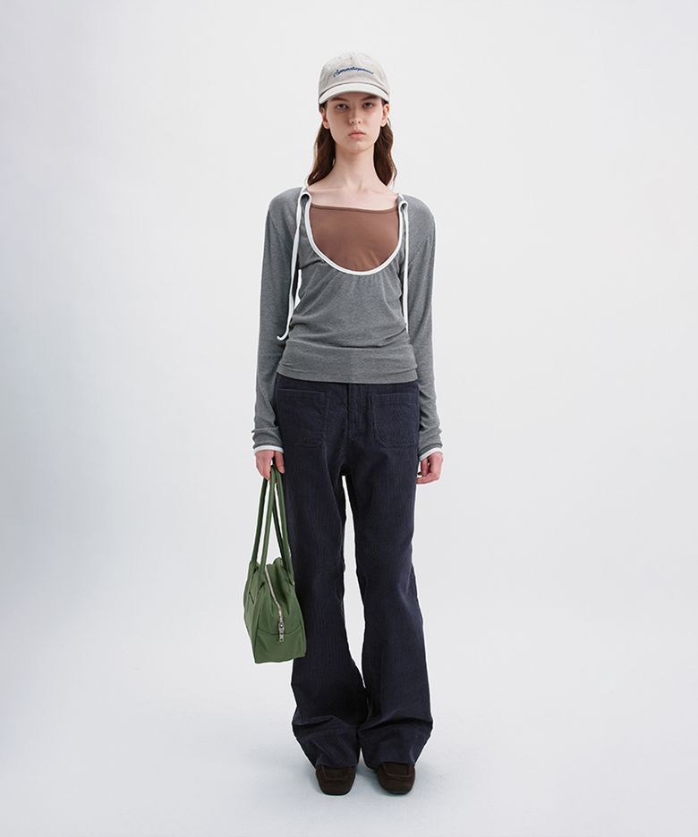 Corduroy Flare Pants / Navy
