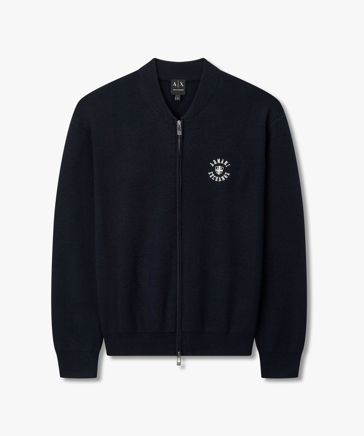 아르마니 익스체인지(ARMANI EXCHANGE) 남성 엠브로이더리 집업 가디건 _다크 네이비_A416332020