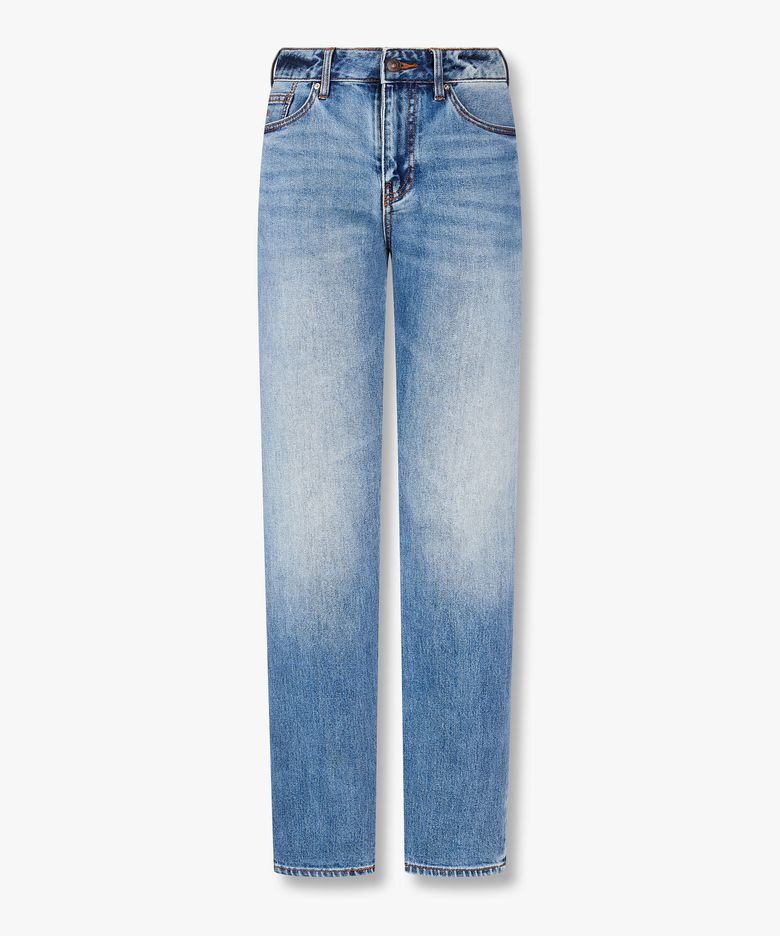 남성 워시드 슬림 핏 데님 팬츠 _블루_A416340007