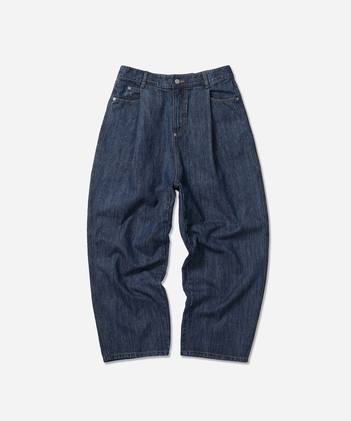 사일런트실러블(SILENTSYLLABLE) Fold back 4tuck denim pants / Deep blue