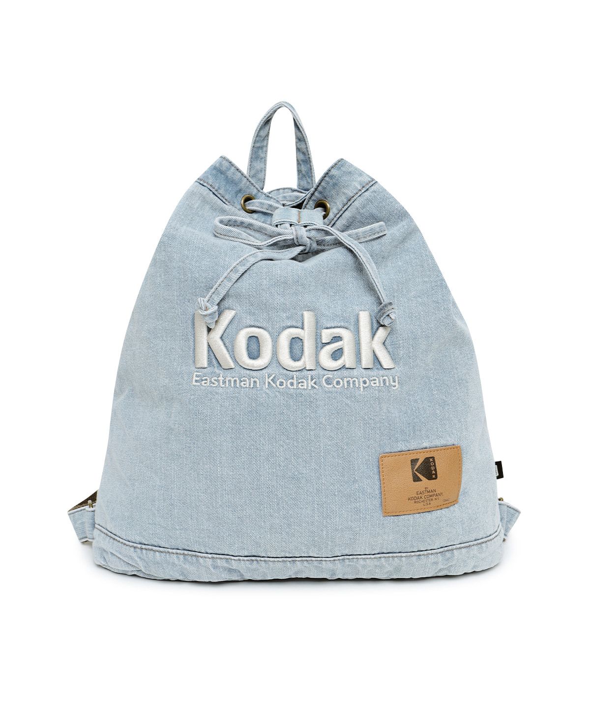 코닥(KODAK) 데님 레더패치 스트링백 BLUE