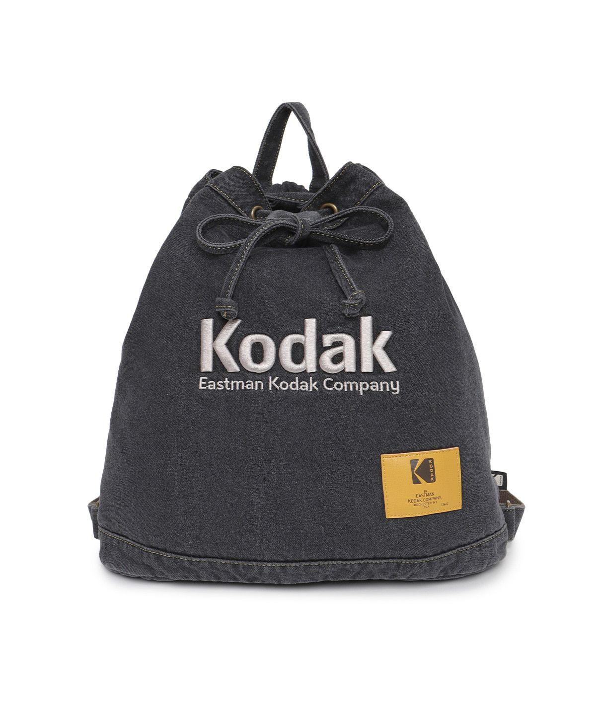 코닥(KODAK) 데님 레더패치 스트링백 BLACK
