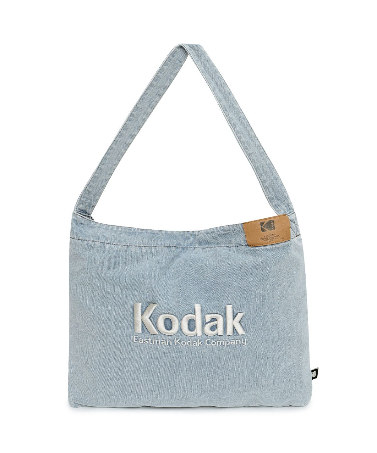 코닥(KODAK) 데님 레더패치 라지 호보백 BLUE