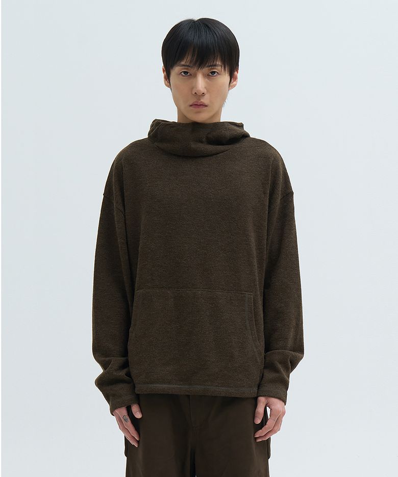 Wool Boucle Hoodie Brown