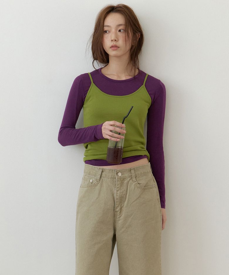 비아르 텐셀 울 티셔츠_Viar Tencel T-shirt_Violet