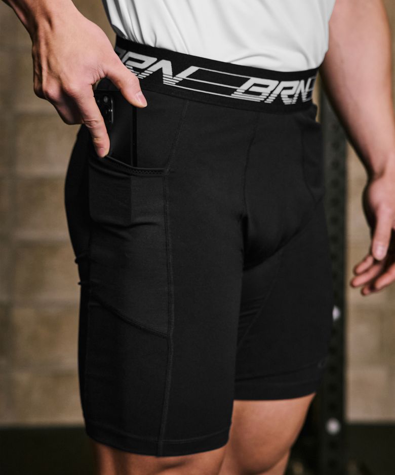 BRN OUTBAND BRIEF LINED SHORT LEGGINGS [BLACK]