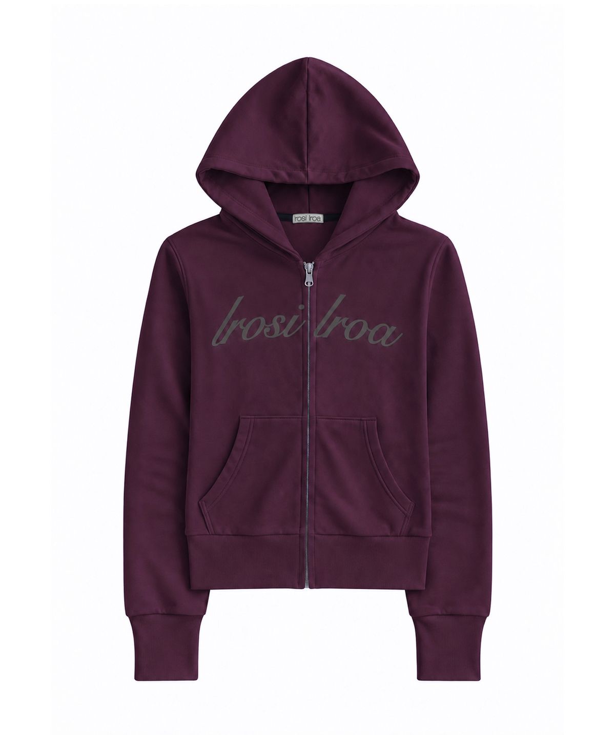 이로시 이로아(IROSI IROA) IR Lettering Slim Hoodie Zip-up (Plum)
