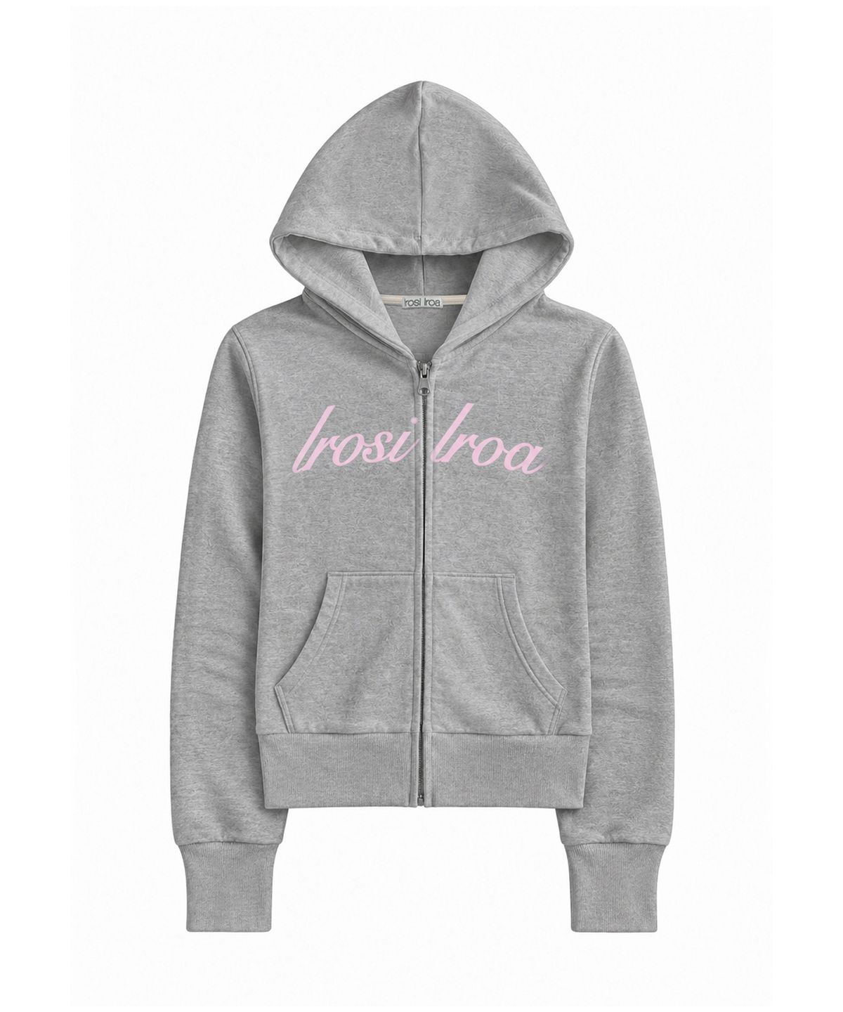이로시 이로아(IROSI IROA) IR Lettering Slim Hoodie Zip-up (Gray)