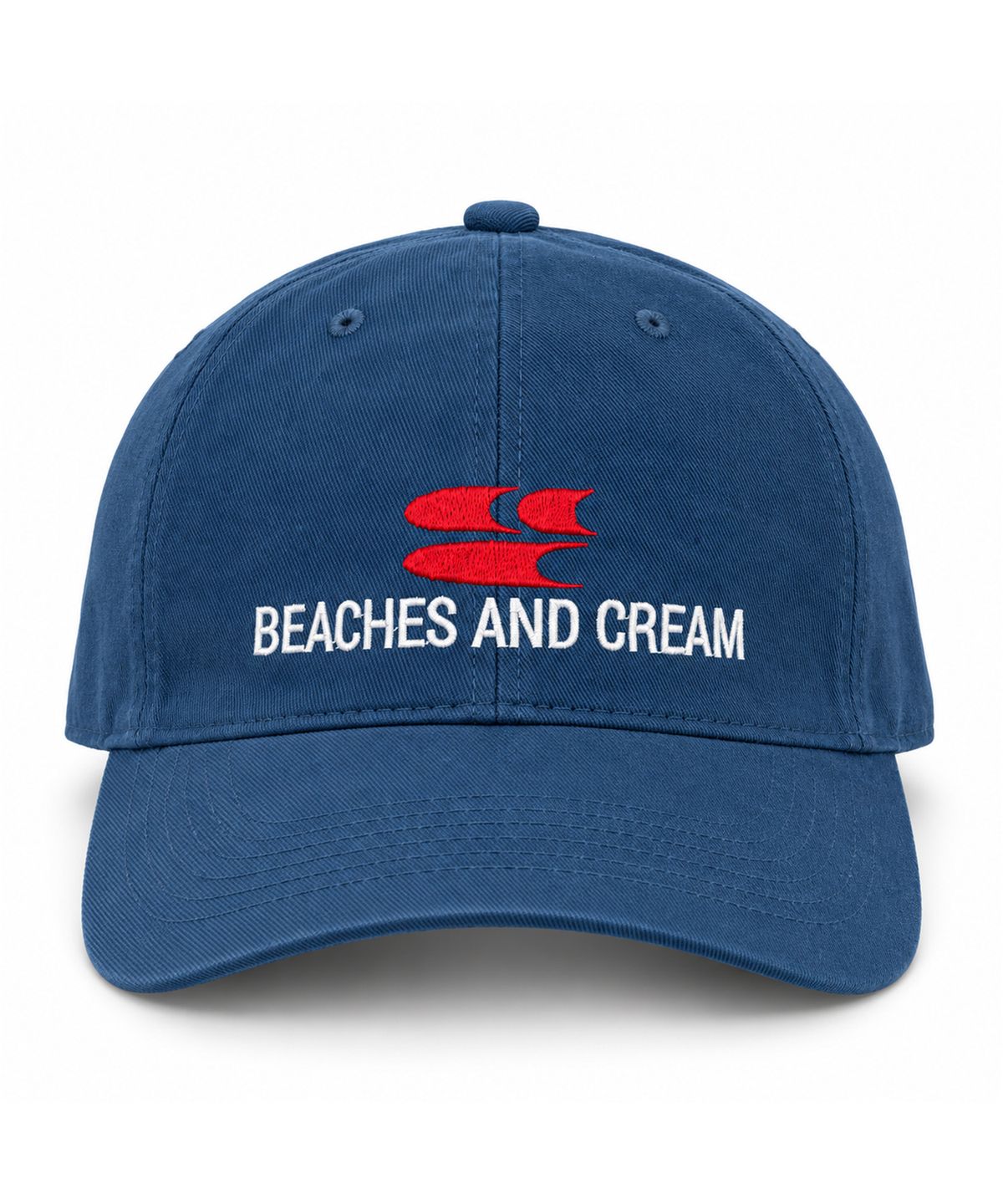비치스앤크림(BEACHESANDCREAM) Surf Symbol Washing Ball cap-steel blue