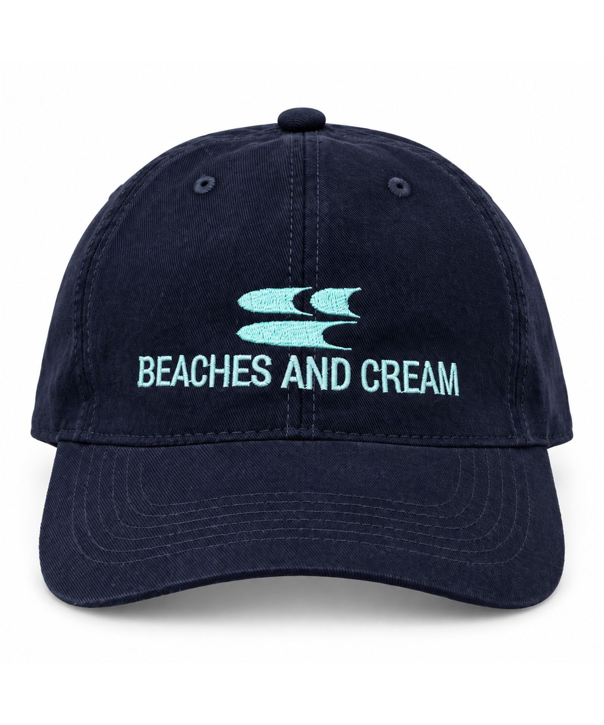비치스앤크림(BEACHESANDCREAM) Surf Symbol Washing Ball cap-navy