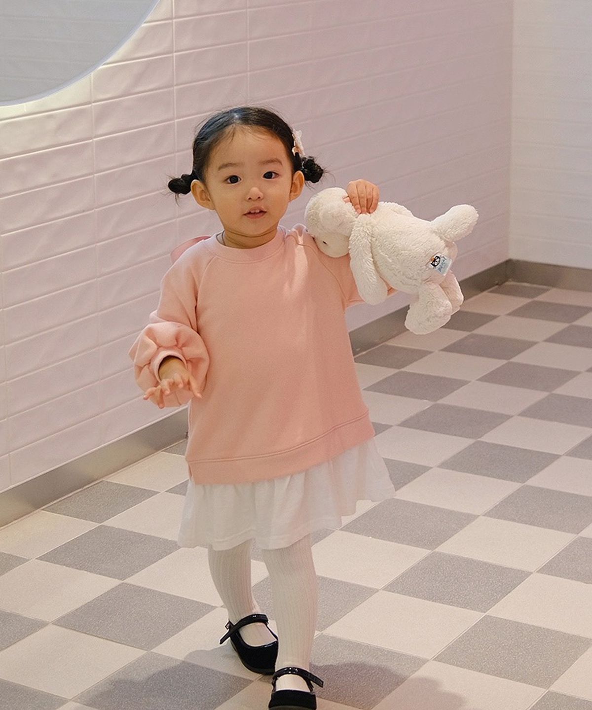 아림클로젯(ARIMCLOSET) 폴짝이는 귀여운 그녀랍니다 - 아기 맨투맨 원피스