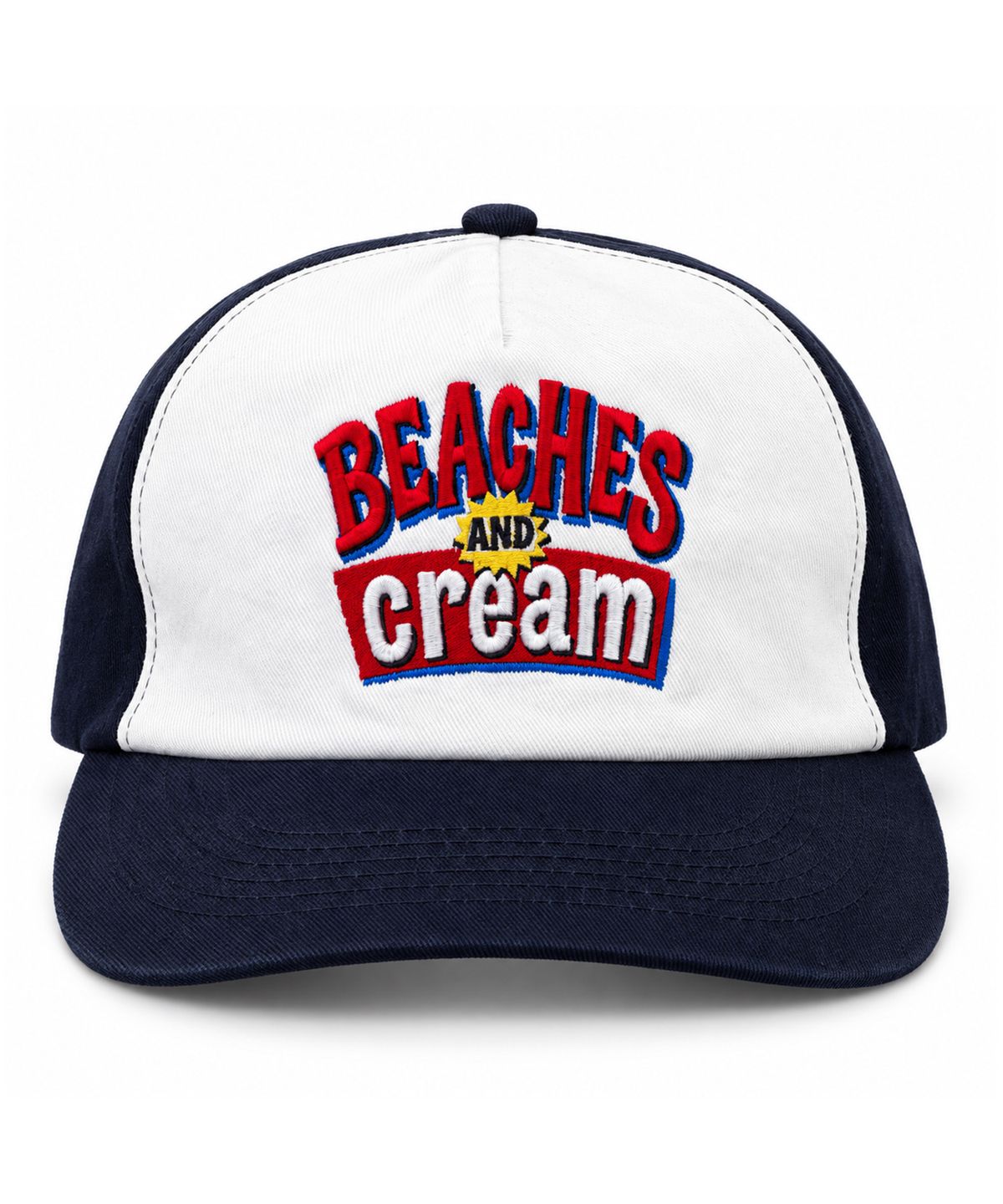 비치스앤크림(BEACHESANDCREAM) Retro Pop 5-Panel Two-tone Ball cap-navy