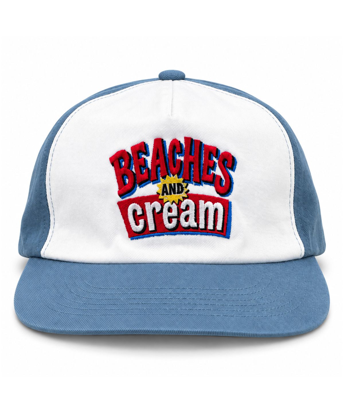 비치스앤크림(BEACHESANDCREAM) Retro Pop 5-Panel Two-tone Ball cap-blue