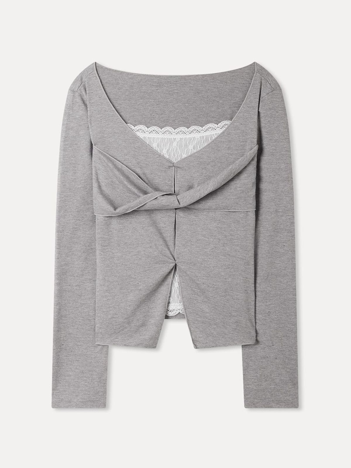 미쏘(MIXXO) 레이스 레이어드 긴팔 티셔츠_MIWLWGT1SS