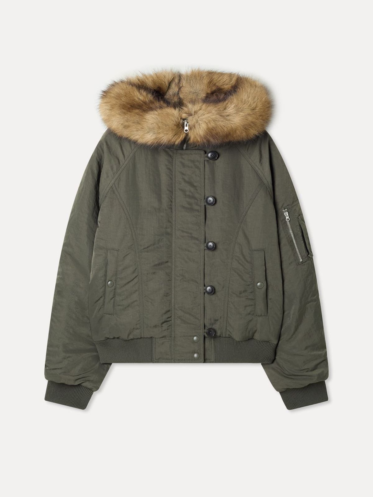 미쏘(MIXXO) 페이크퍼 후드 패딩_MIWJPGV51C