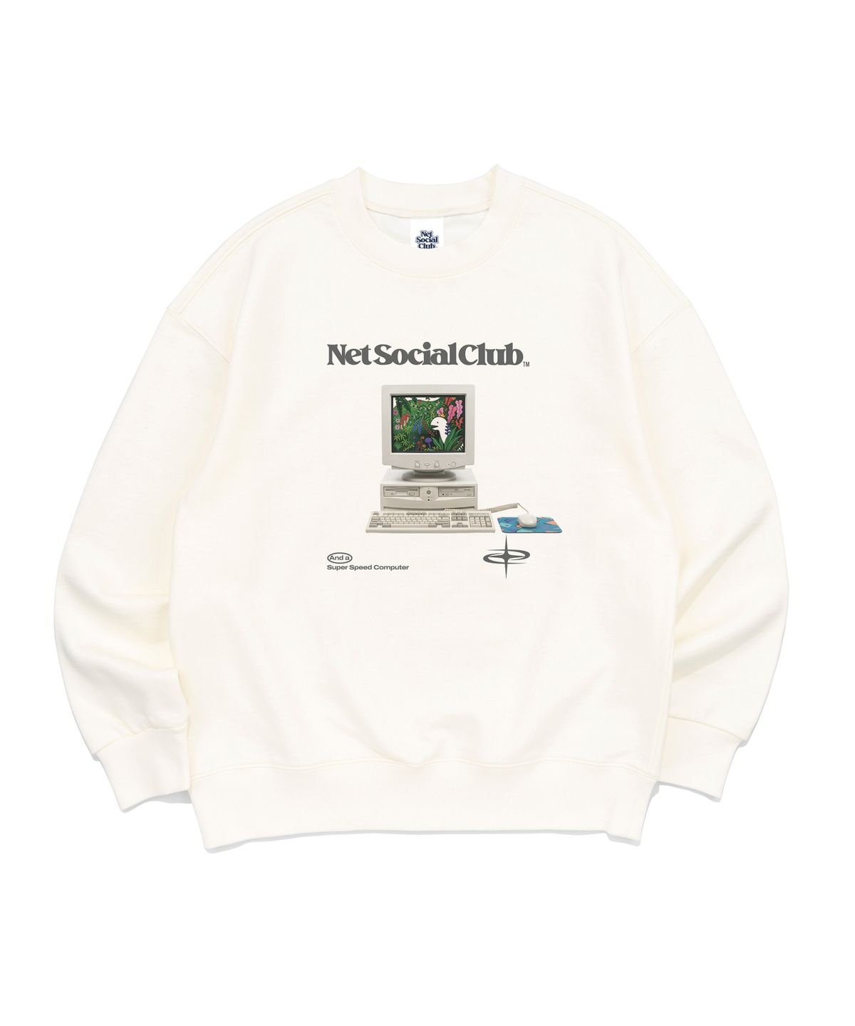 넷소셜클럽(NET SOCIAL CLUB) 종말의 뱀 넷스케이프 메모리 맨투맨 (아이보리)