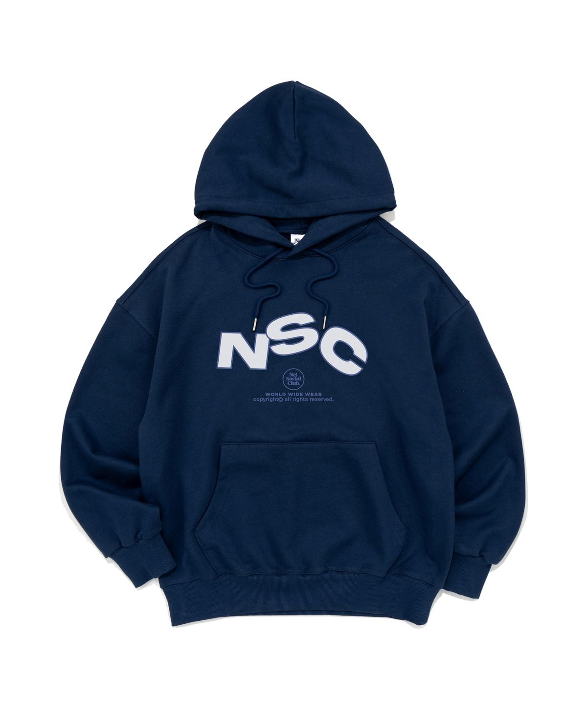 넷소셜클럽(NET SOCIAL CLUB) NSC 로고 그래픽 후드 티셔츠 (다크블루)