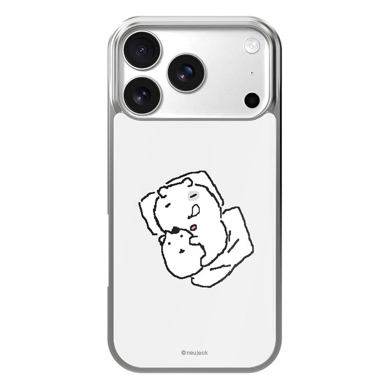 아이폰18 17 16 프로 갤럭시 S26 S25 맥세이프 케이스 실버 프레임 쿨쿨 눈멍냥이