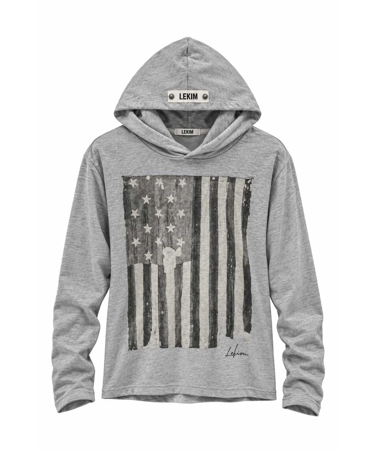 레킴(LEKIM) VINTAGE FLAG HOODIE (그레이)