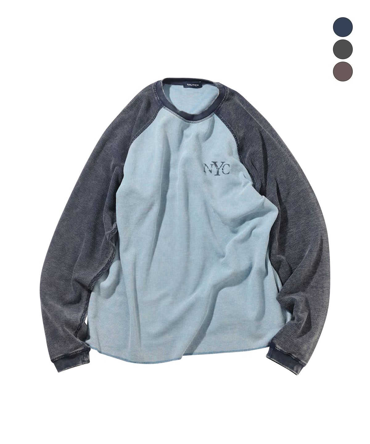 노티카(NAUTICA) NYC 와플 래글런 롱슬리브 티셔츠(3colors) JTL6206