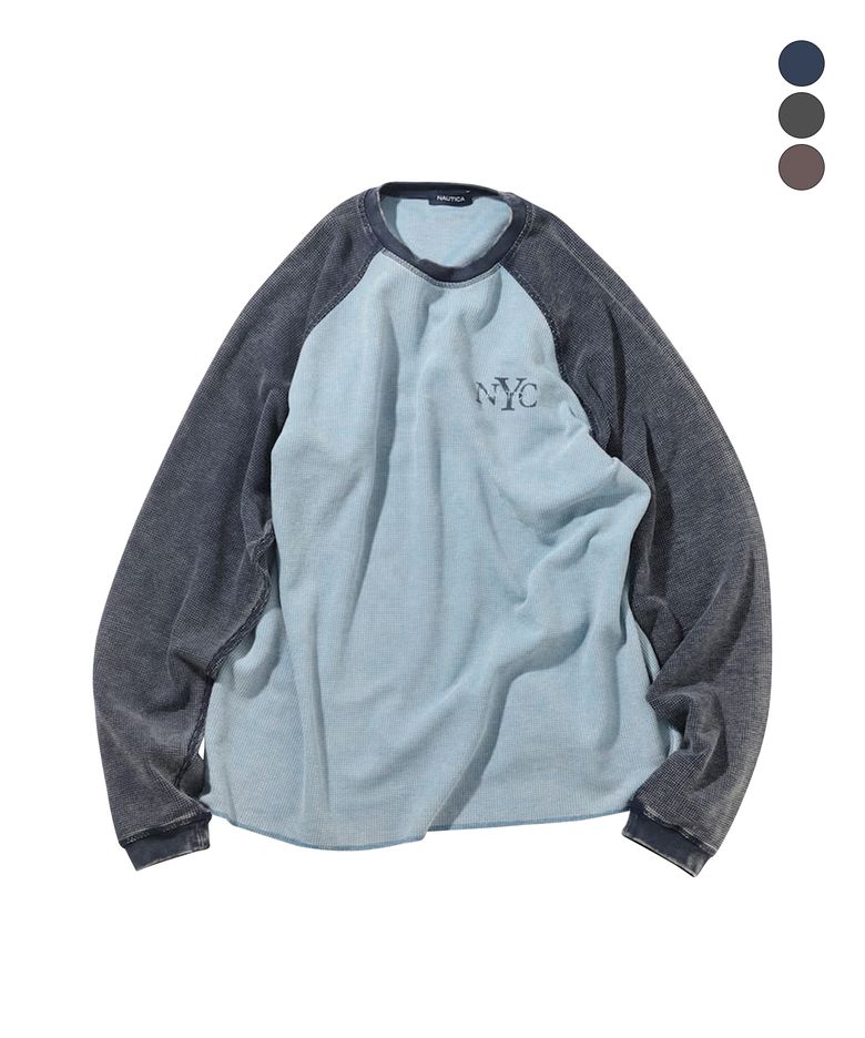 NYC 와플 래글런 롱슬리브 티셔츠(3colors) JTL6206