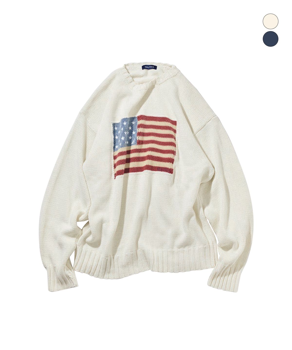 노티카(NAUTICA) US 플래그 로고 스웨터(2colors) JSW6186